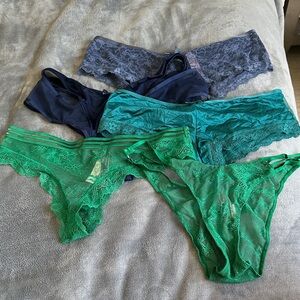 Assorted Victoria’s Secret panties - Green and Blue